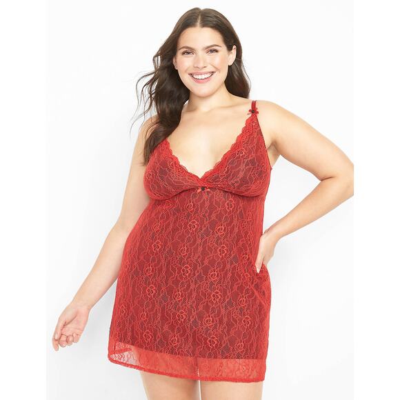 Lane Bryant Cacique Red Lace Chemise Slip 22 / 24 - Picture 8 of 8